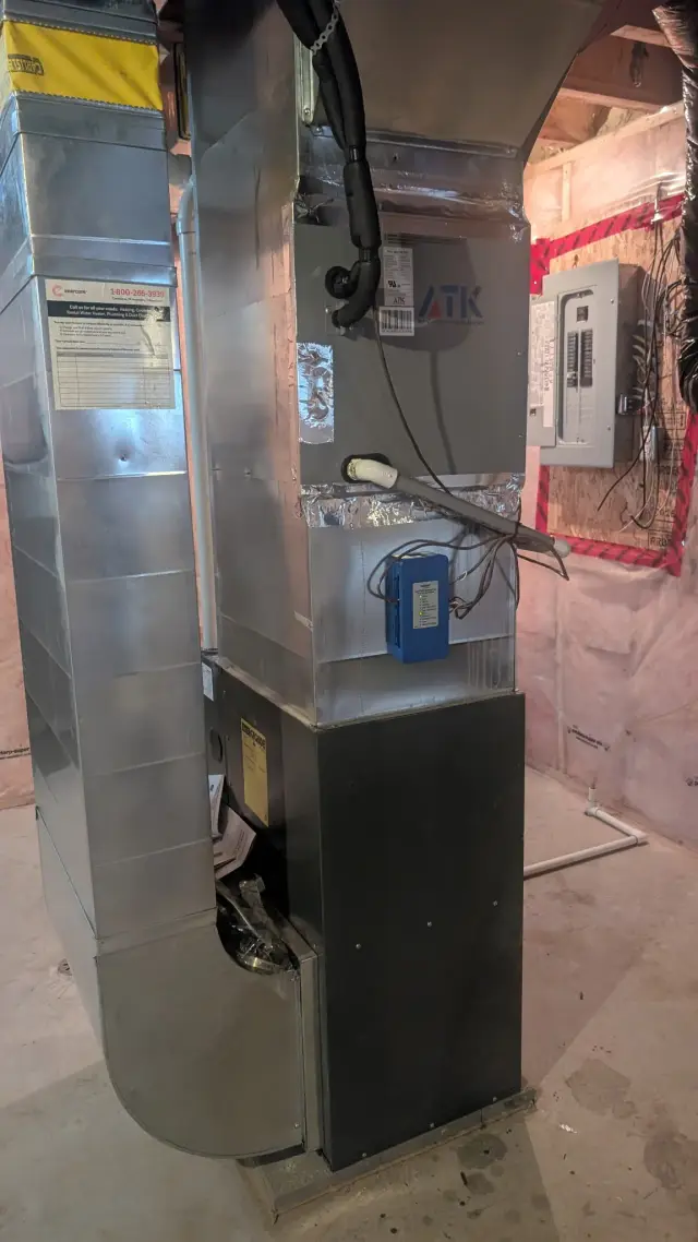 A Denoco indoor HVAC, furnace or mechanical installation