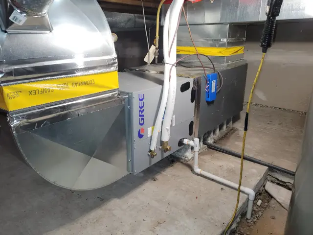 A Denoco indoor HVAC, furnace or mechanical installation