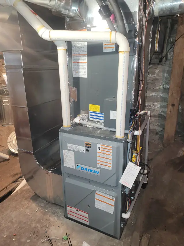 A Denoco indoor HVAC, furnace or mechanical installation